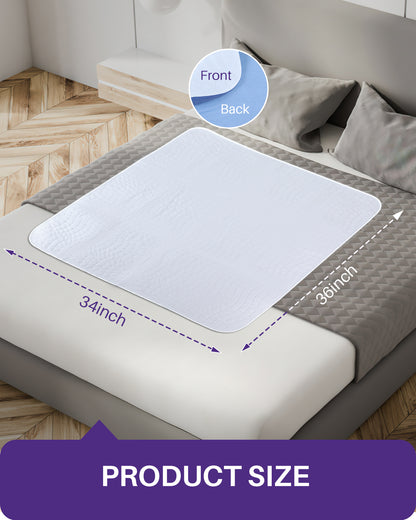 KEKOY Reusable & Washable 34x36 inch Bed Pads for Incontinence, 4 Pack Waterproof Pee Pads for Adults, Seniors, and Pets