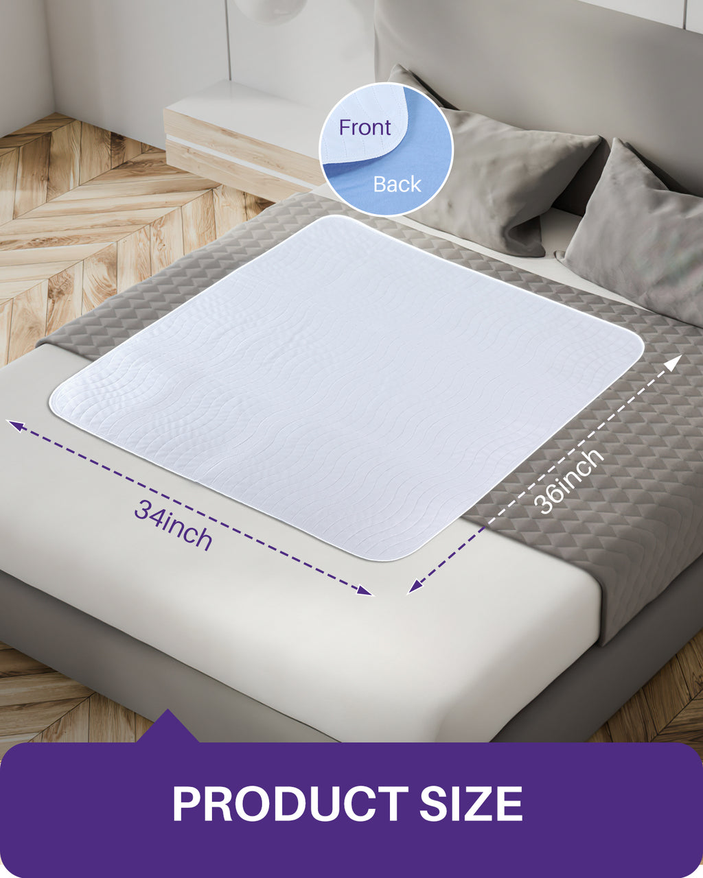 KEKOY Reusable & Washable 34x36 inch Bed Pads for Incontinence, 4 Pack Waterproof Pee Pads for Adults, Seniors, and Pets