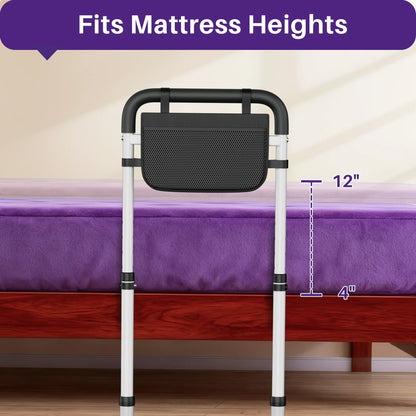 KEKOY Bed Rails for Seniors, Adjustable Bed Assist Rail for Elderly Adults with Storage Bag and Fixing Strap, Bed Support Bar Mobility Assistant