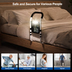 KEKOY Bed Rails for Elderly Adults, Adjustable Assist Beds Rail for Senior with Storage Bag & Light, Bed Support Steel Bar Mobility Assistant, Fix All Beds Frame