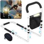 KEKOY Bed Rails for Elderly Adults, Adjustable Assist Beds Rail for Senior with Storage Bag & Light, Bed Support Steel Bar Mobility Assistant, Fix All Beds Frame