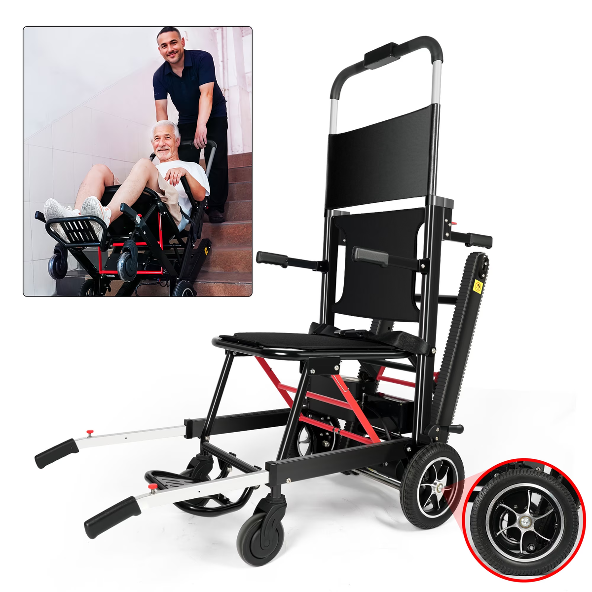 Kekoy Foldable Electric Stair Chair Track Climbing Lift Wheelchair