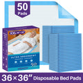 KEKOY Bed Pads for Incontinence Disposable 3 Times Super Absorbent, 36x36" 50 Count, Anti-Slip Backing, Extra Large Waterproof Underpads, Pee Pads for Adults, Dogs, Seniors