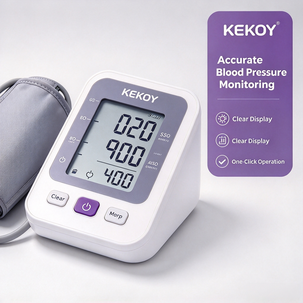 KEKOY Digital Blood Pressure Monitor – Accurate Home BP Machine with Large Display, Comfortable Cuff & One-Click Operation