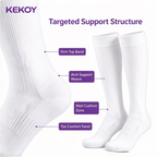 KEKOY Compression Socks for Medical or Therapeutic Use, 15-20mmHg Graduated Pressure Stockings, Breathable Leg Support Socks for Fatigue Relief, Circulation Recovery, Nursing and Travel