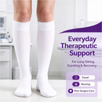KEKOY Compression Socks for Medical or Therapeutic Use, 15-20mmHg Graduated Pressure Stockings, Breathable Leg Support Socks for Fatigue Relief, Circulation Recovery, Nursing and Travel