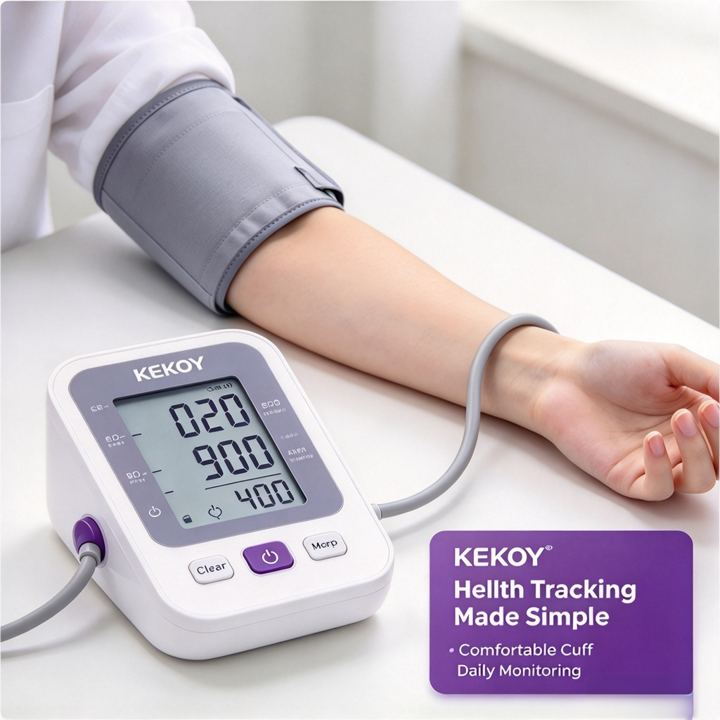 KEKOY Digital Blood Pressure Monitor – Accurate Home BP Machine with Large Display, Comfortable Cuff & One-Click Operation