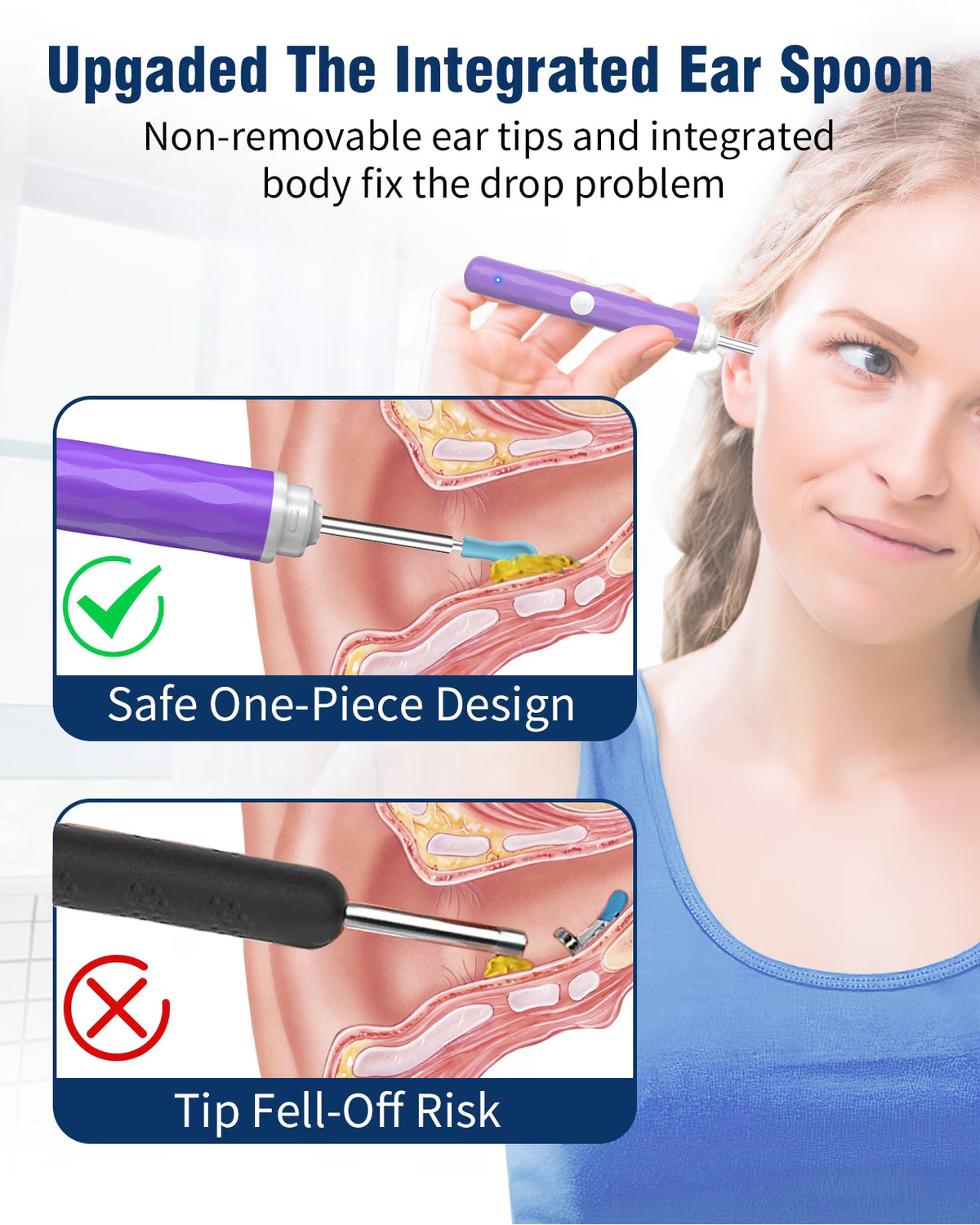 KEKOY Ear Cleaning Kit Remove Wax, Ear Camera with 1296P and 6 LED Lights, Upgrade Ear Cleaner with 10 Ear Pick, Ear Wax Removal Kit for iOS and Android