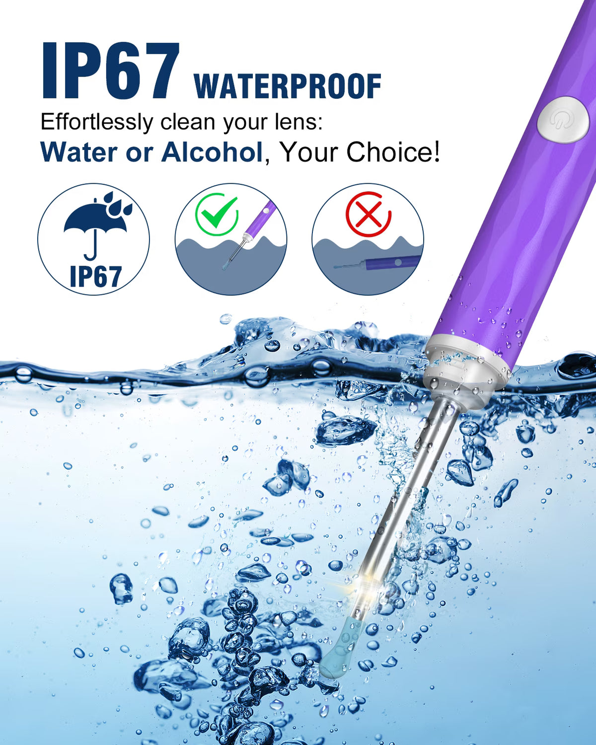 KEKOY Ear Cleaning Kit Remove Wax, Ear Camera with 1296P and 6 LED Lights, Upgrade Ear Cleaner with 10 Ear Pick, Ear Wax Removal Kit for iOS and Android