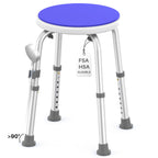 KEKOY Adjustable Shower Stool, FSA/HSA Eligible Bath Stools for Inside Shower Anti-Slip Round Plastic Upgraded Bathroom Seats,Tool-Free Bath Chairs for Seniors