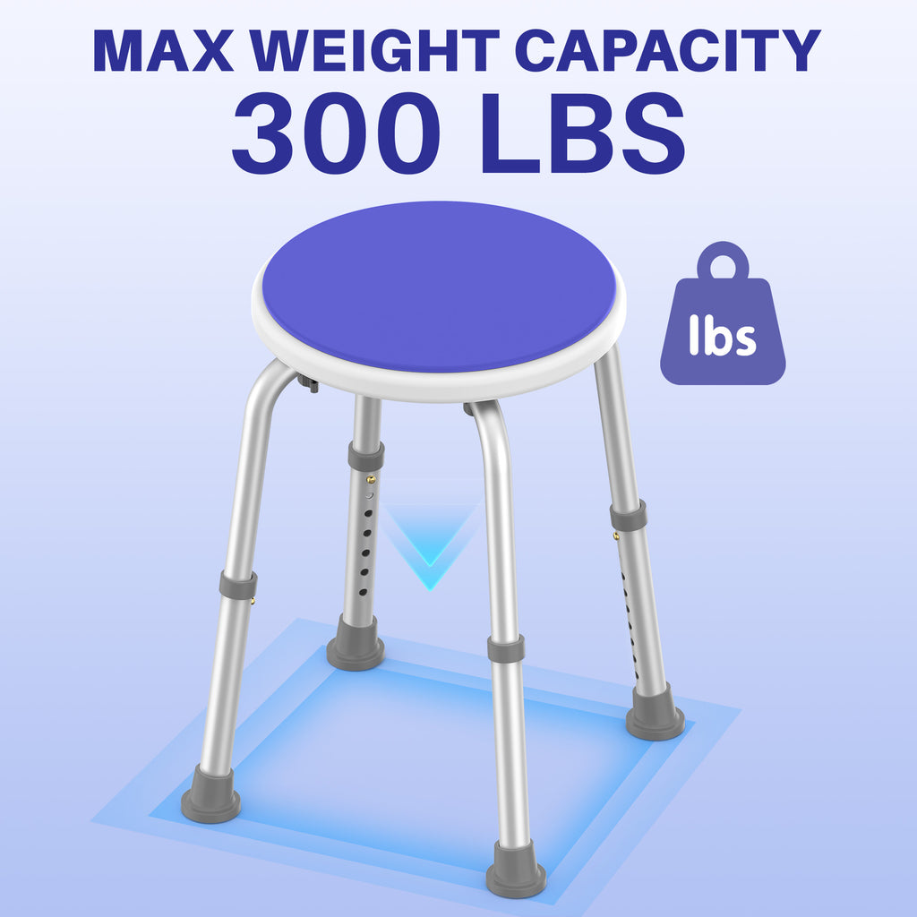 KEKOY Adjustable Shower Stool, FSA/HSA Eligible Bath Stools for Inside Shower Anti-Slip Round Plastic Upgraded Bathroom Seats,Tool-Free Bath Chairs for Seniors