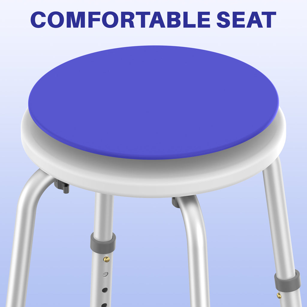 KEKOY Adjustable Shower Stool, FSA/HSA Eligible Bath Stools for Inside Shower Anti-Slip Round Plastic Upgraded Bathroom Seats,Tool-Free Bath Chairs for Seniors