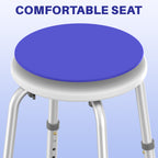 KEKOY Adjustable Shower Stool, FSA/HSA Eligible Bath Stools for Inside Shower Anti-Slip Round Plastic Upgraded Bathroom Seats,Tool-Free Bath Chairs for Seniors