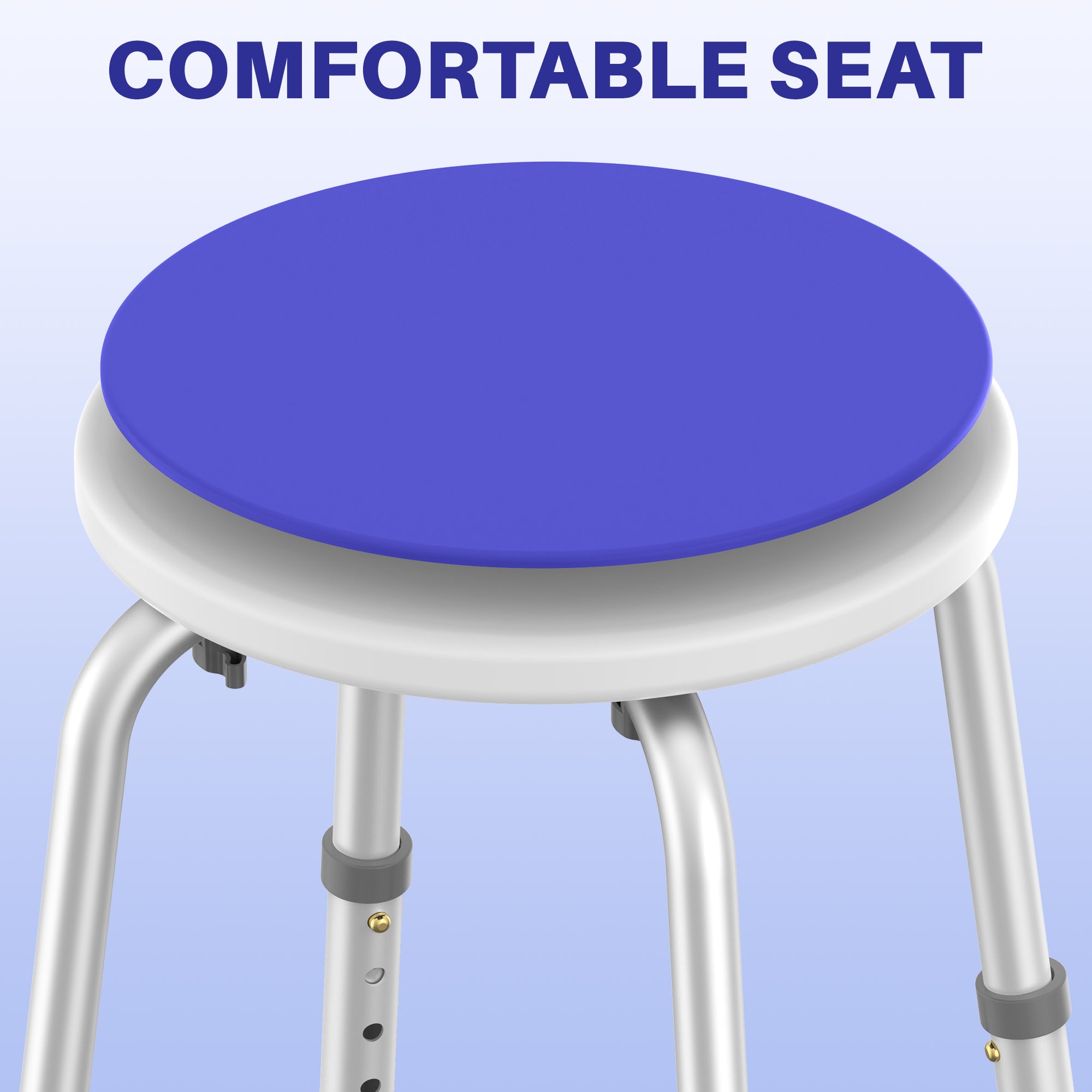KEKOY Adjustable Shower Stool, FSA/HSA Eligible Bath Stools for Inside Shower Anti-Slip Round Plastic Upgraded Bathroom Seats,Tool-Free Bath Chairs for Seniors