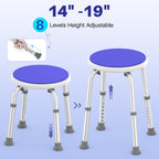 KEKOY Adjustable Shower Stool, FSA/HSA Eligible Bath Stools for Inside Shower Anti-Slip Round Plastic Upgraded Bathroom Seats,Tool-Free Bath Chairs for Seniors