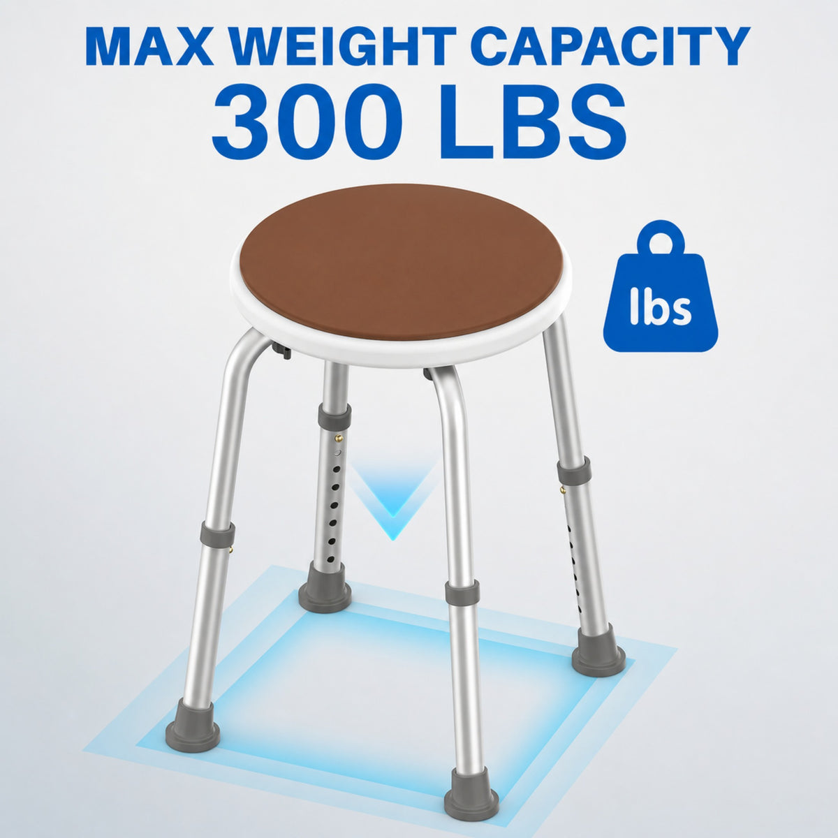 KEKOY Adjustable Shower Stool, FSA/HSA Eligible Bath Stools for Inside Shower Anti-Slip Round Plastic Upgraded Bathroom Seats,Tool-Free Bath Chairs for Seniors