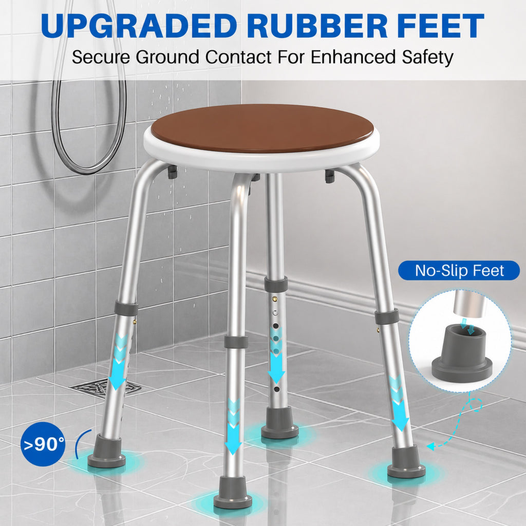 KEKOY Adjustable Shower Stool, FSA/HSA Eligible Bath Stools for Inside Shower Anti-Slip Round Plastic Upgraded Bathroom Seats,Tool-Free Bath Chairs for Seniors