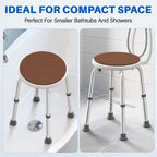 KEKOY Adjustable Shower Stool, FSA/HSA Eligible Bath Stools for Inside Shower Anti-Slip Round Plastic Upgraded Bathroom Seats,Tool-Free Bath Chairs for Seniors