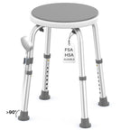 KEKOY Adjustable Shower Stool, FSA/HSA Eligible Bath Stools for Inside Shower Anti-Slip Round Plastic Upgraded Bathroom Seats,Tool-Free Bath Chairs for Seniors