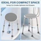 KEKOY Adjustable Shower Stool, FSA/HSA Eligible Bath Stools for Inside Shower Anti-Slip Round Plastic Upgraded Bathroom Seats,Tool-Free Bath Chairs for Seniors