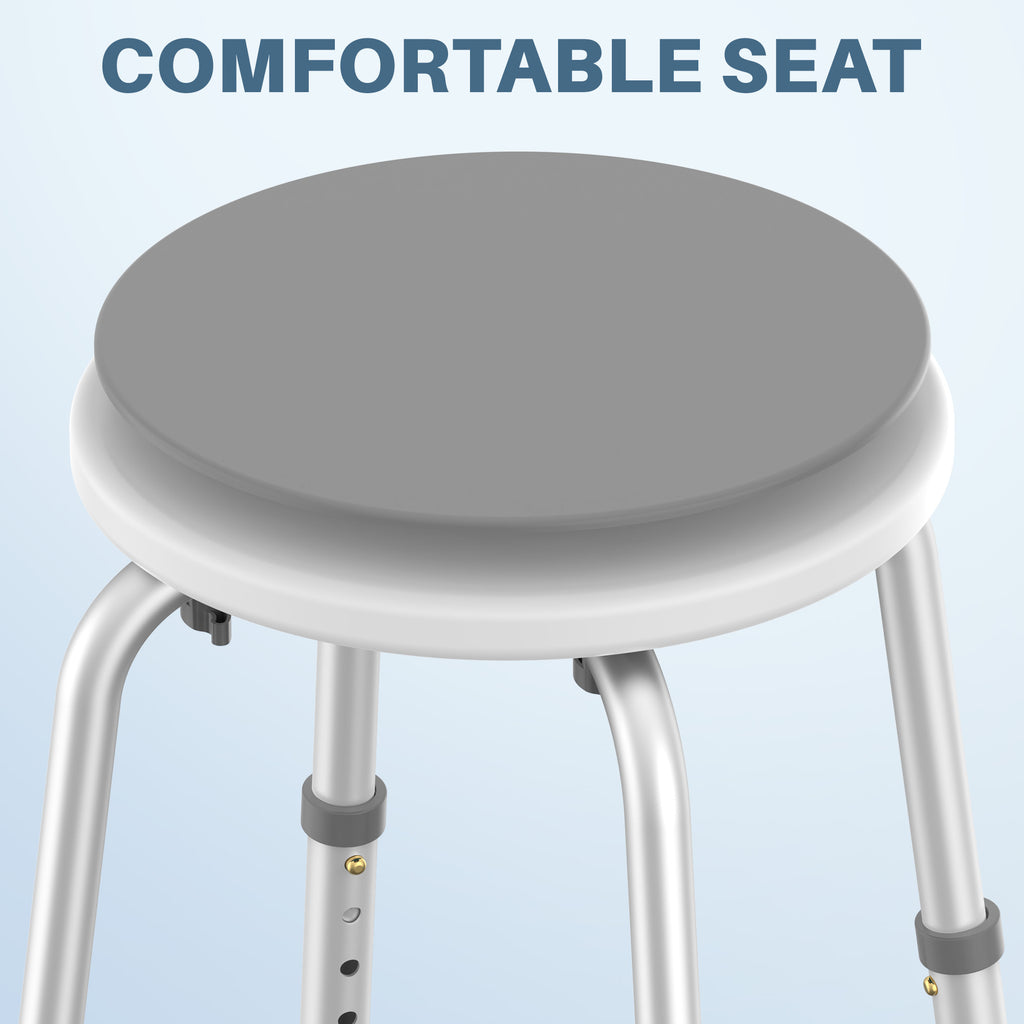 KEKOY Adjustable Shower Stool, FSA/HSA Eligible Bath Stools for Inside Shower Anti-Slip Round Plastic Upgraded Bathroom Seats,Tool-Free Bath Chairs for Seniors