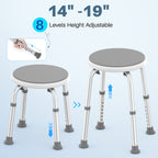 KEKOY Adjustable Shower Stool, FSA/HSA Eligible Bath Stools for Inside Shower Anti-Slip Round Plastic Upgraded Bathroom Seats,Tool-Free Bath Chairs for Seniors
