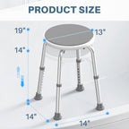 KEKOY Adjustable Shower Stool, FSA/HSA Eligible Bath Stools for Inside Shower Anti-Slip Round Plastic Upgraded Bathroom Seats,Tool-Free Bath Chairs for Seniors