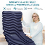 Woman holding kekoy alternating air pressure mattress with micro air vents