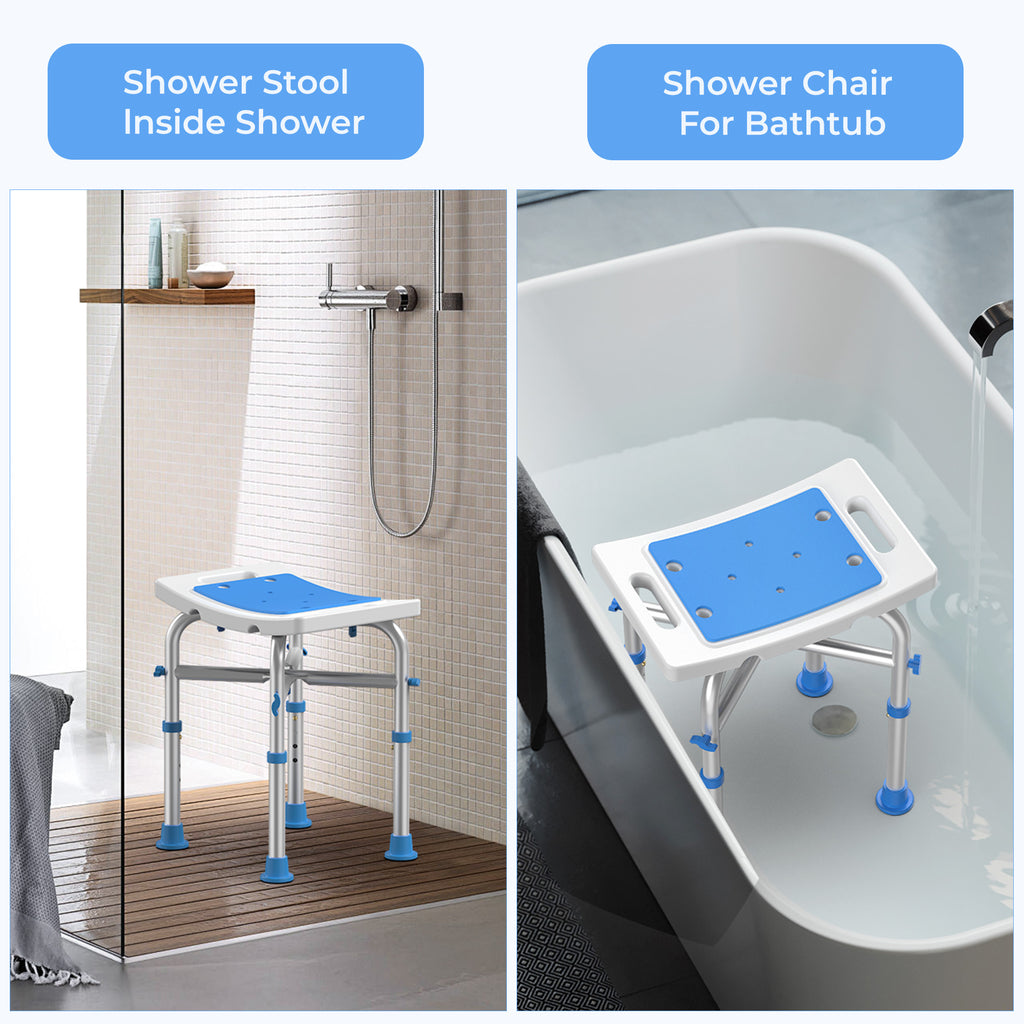 KEKOY Shower Chair for Elderly, 500lb Adjustable Height Bath Seat with Tool-Free Assembly, Anti-Slip FSA/HSA Eligible Shower Stool for Smaller Bathtub & Bathroom, Ideal for Seniors and Disabled Adult