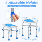 KEKOY Shower Chair for Elderly, 500lb Adjustable Height Bath Seat with Tool-Free Assembly, Anti-Slip FSA/HSA Eligible Shower Stool for Smaller Bathtub & Bathroom, Ideal for Seniors and Disabled Adult