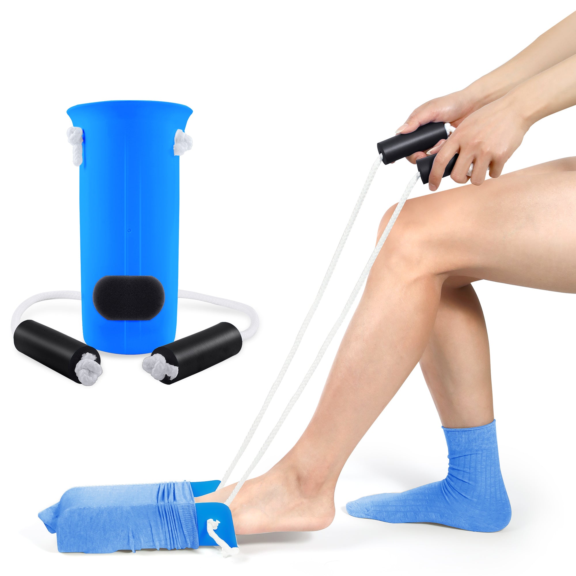 KEKOY Easy on and off Sock Aid, Pulling Assist Device - Sock Helper Aide Tool with Foam Handles - Sock Assist Device for Elderly, Senior, Pregnant, Diabetics