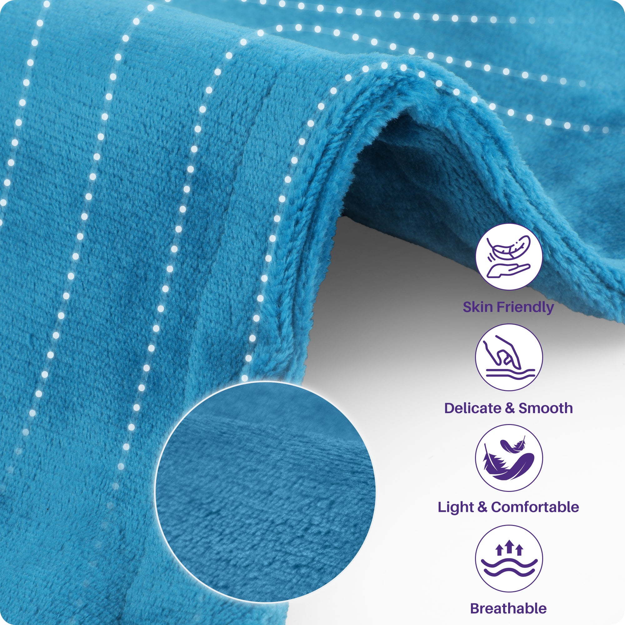 KEKOY Heating Pad for Back and Shoulder Pain Relief, Extra Large Electric Heat Pad 24"x37", Fast Heating for Neck , Auto Shut-off & Machine Washable, Blue