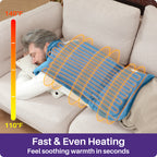 KEKOY Heating Pad for Back and Shoulder Pain Relief, Extra Large Electric Heat Pad 24"x37", Fast Heating for Neck , Auto Shut-off & Machine Washable, Blue