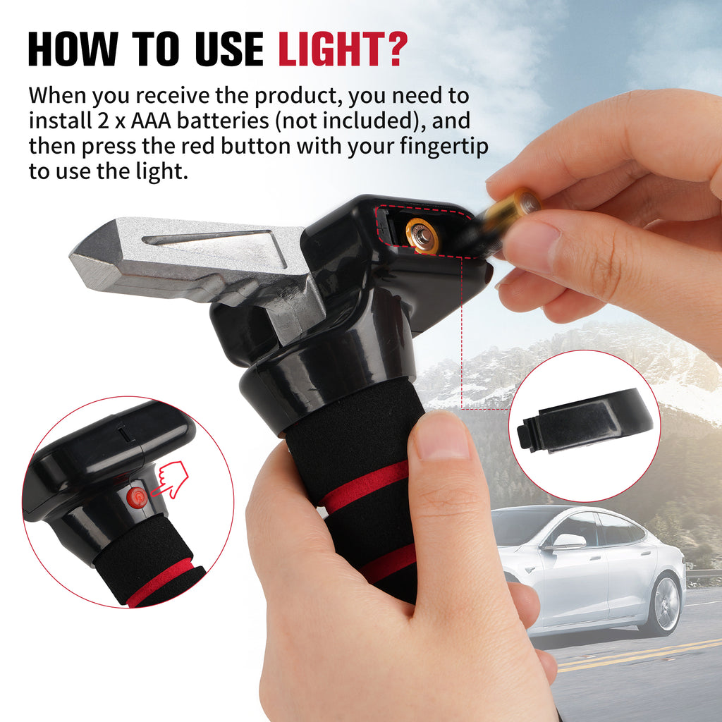 KEKOY Car Handle Assist for Elderly, 4 in 1 Vehicle Support Handle Automotive Door Assist Handles with LED Light, Seatbelt Cutter, Window Breaker Standing Mobility Aid for Car