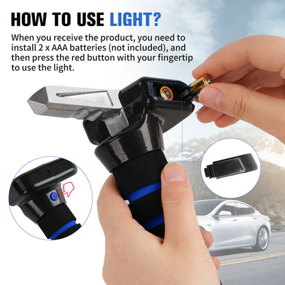 KEKOY Car Door Handle for Elderly, 4 in 1 Car Assist Handle with LED Light, Seatbelt Cutter, Window Breaker Standing Mobility Aid for Car