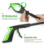 KEKOY 2-Pack 32" Foldable Reacher Grabber Tool with Light and Magnet, 360° Rotating Head, Trash Picker Grabber, Reaching Assist Tool for Litter Pick up, Claw Grabbers for Elderly, Arm Extension
