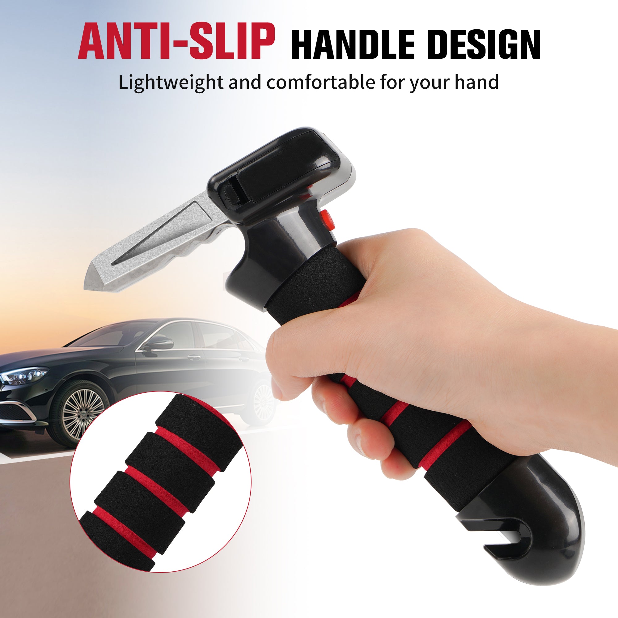 KEKOY Car Handle Assist for Elderly, 4 in 1 Vehicle Support Handle Automotive Door Assist Handles with LED Light, Seatbelt Cutter, Window Breaker Standing Mobility Aid for Car