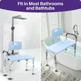 KEKOY Shower Transfer Bench for Bathtub 300LBs, FSA/HSA Eligible Tub Shower Chair Seat, Height Adjustable Shower Stool for Elderly, Disabled, Blue