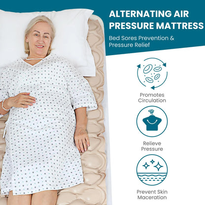 KEKOY Alternating Pressure Mattress with Quiet Electric Pump, Air Mattress for Bed Sore & Ulcer Prevention, Air Pad for Hospital Bed and Home Use, Beige