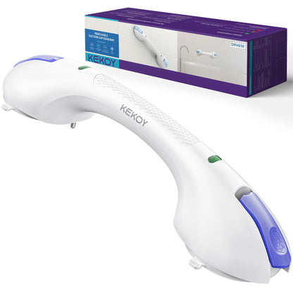 KEKOY 17.5 Inch Suction Grab Bars for Bathtubs and Showers with Indicator - Heavy Duty Safety Shower Handle for Seniors and Elderly, Handicap Bars for Bathroom, No Drilling and Removable, Purple