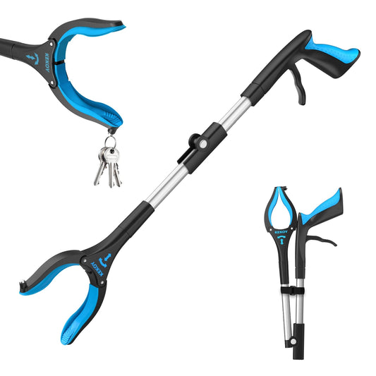 KEKOY 26 Inch Folding Reacher Grabber Tool, Blue