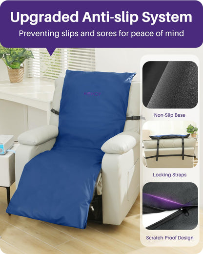 Kekoy Alternating Air Pressure Pad for Recliner Chair, Upgraded Anti-Slip Base, Pressure Relief Cushion & Bedsore Prevention for Elderly, Quiet Pump, Waterproof Cover for Home Hospital