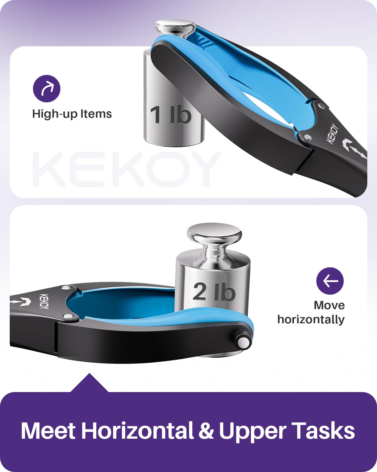 KEKOY 26 Inch Folding Reacher Grabber Tool, Blue