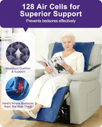 Kekoy Alternating Air Pressure Pad for Recliner Chair, Upgraded Anti-Slip Base, Pressure Relief Cushion & Bedsore Prevention for Elderly, Quiet Pump, Waterproof Cover for Home Hospital