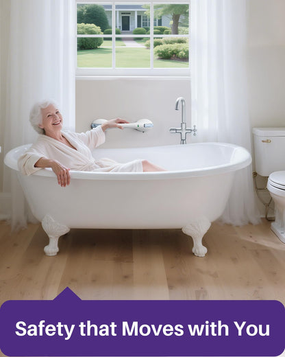 KEKOY 17.5 Inch Suction Grab Bars for Bathtubs and Showers with Indicator - Heavy Duty Safety Shower Handle for Seniors and Elderly, Handicap Bars for Bathroom, No Drilling and Removable, Blue