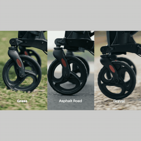 kekoy 931A rollator walker 8" All-Terrain Wheels for Any Surface