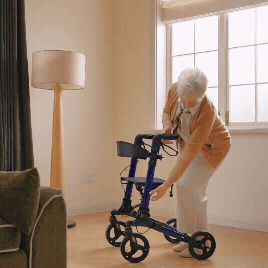 kekoy walkers for seniors with seat feature 8-level handle height adjustment 