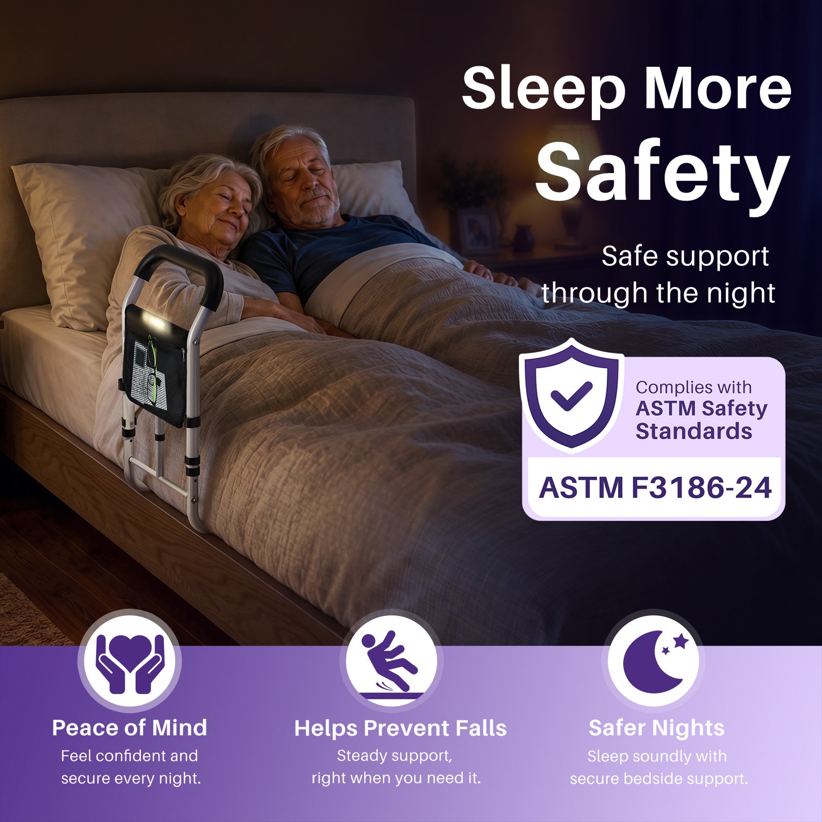 kekoy L-shape adjustable bed rail ASTM safety standards