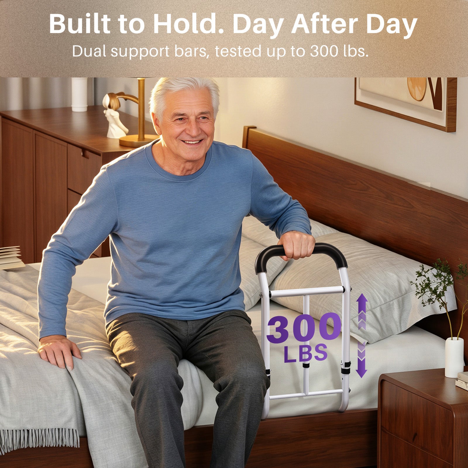 kekoy L-shape adjustable bed rail  hold up to 300 lbs