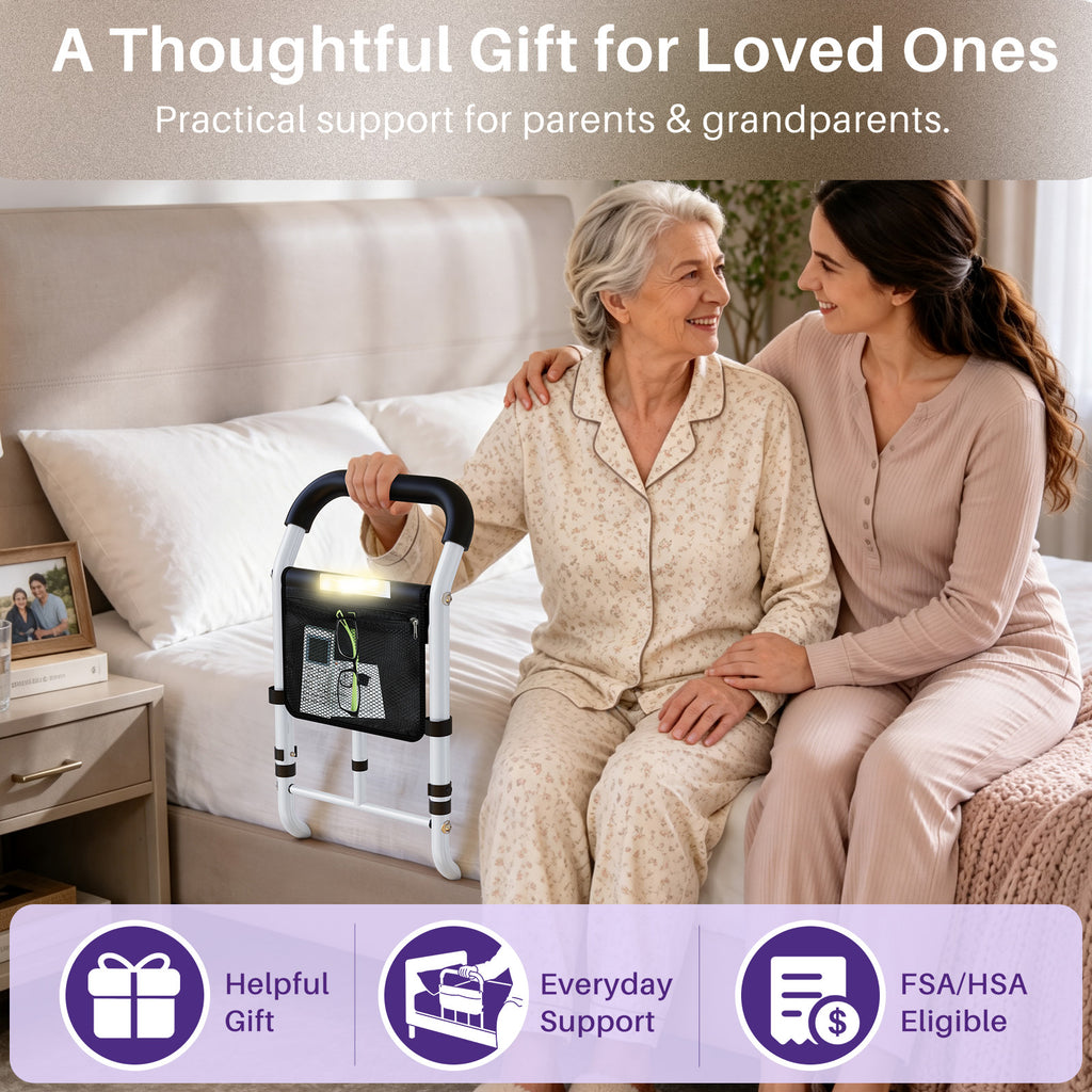 kekoy L-shape adjustable bed rail practical support for family